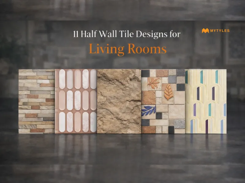 Best Half Wall Tiles Design Ideas for Living Room