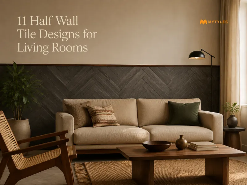 Best Half Wall Tiles Design Ideas for Living Room