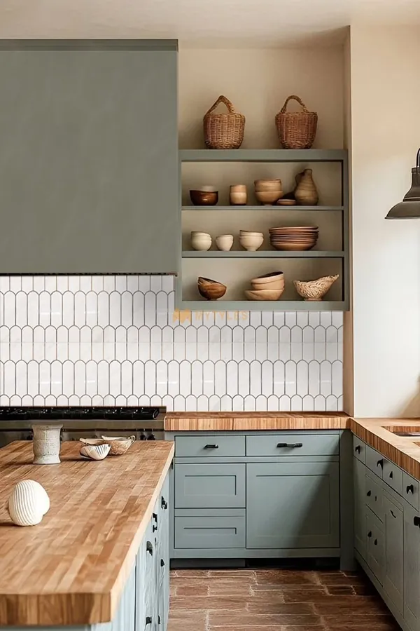 Imported White Glossy Ceramic Kitchen Wall Tile Style | Code19635