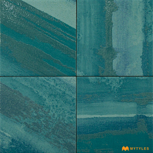 undefined-Imported Blue Floor and Wall Tile Code25223 (150x150mm, Glossy)