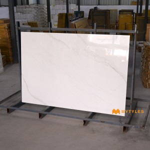 undefined-Vitrified White Slab Floor and Wall Tile Code33354 (4x6 Feet,15mm, Glossy)