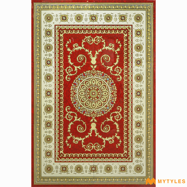 Carpet Rangoli Tiles-Carpet Rangoli Vitrified Tiles Code22120 (4x6Feet, Glossy)
