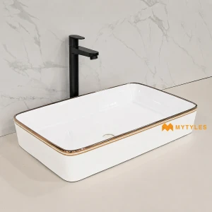 undefined-Ceramic White Designer Wash Basin Code33580 (350x450mm, Glossy)