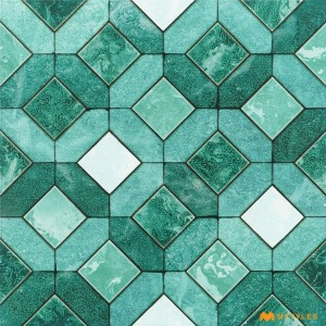 undefined-Ceramic Blue Moroccan Floor and  Wall Tile Code28473 (300x300mm, Matt)