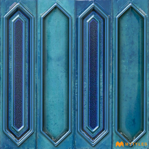 undefined-Ceramic Blue Picket Wall Tile Code26710 (300x300mm, Glossy)