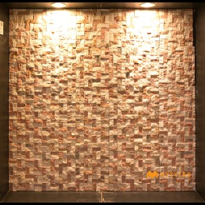 undefined-Natural Stone Cladding Code 15654- White Pink Marble Stone Mosaic (9Pcs )