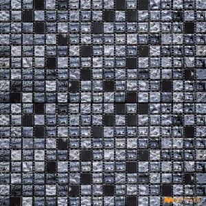 undefined-Imported Black Mosaic Wall Tile Code32718 (300x300mm, Glossy)