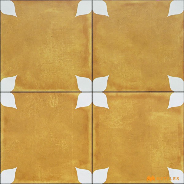 Moroccan Tiles-Ceramic Yellow Moroccan Tile Code27241 (300x300mm, Matt)