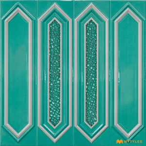 undefined-Ceramic Green Picket Wall Tile Code31451 (300x300mm, Glossy)