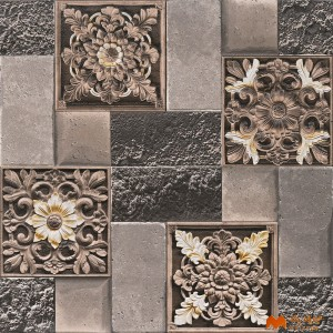 undefined-Ceramic Gray Elevation Wall Tile Code37619 (300x600mm, Sugar)