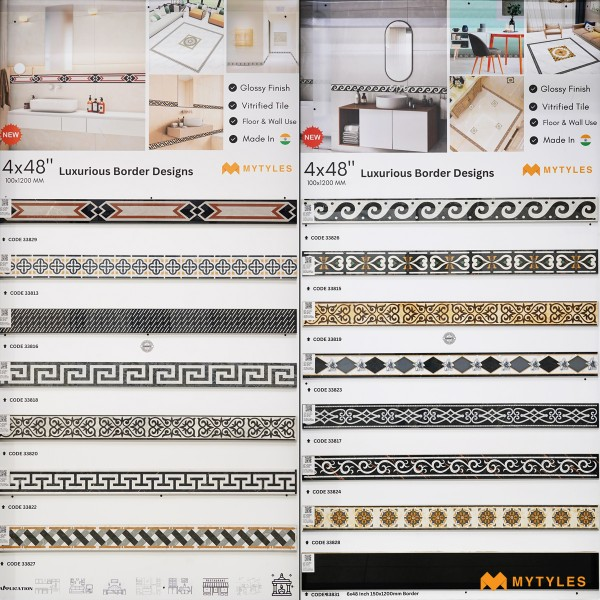 Buy 4x48 Inch Vitrified Border Tile Code33817 Online | Mytyles