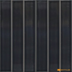 undefined-Imported Black Subway Wall Tile Code29014 (50x400mm, Glossy)