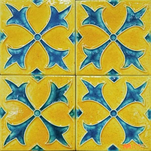 undefined-Ceramic Yellow Decorative Wall Tile Code32941 (100x100mm, Glossy, 9Pc in Box)