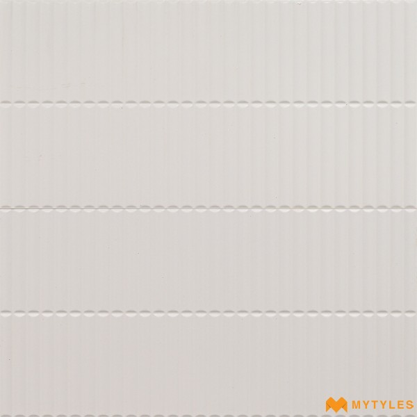 Geometric Tiles-Ceramic White Kitkat Wall Tile Code33964 (300x600mm, Matt)