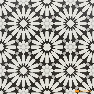 White and Black Moroccan Tile Code27243