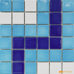 undefined-Blue Swimming Pool Mosaic Floor and Wall Tile Code33249 (300x300mm, Glossy)