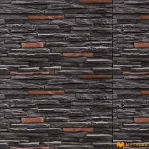 undefined-Ceramic Black Elevation Wall Tile Code23268 (300x450mm, Matt)