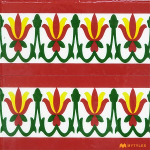 undefined-Decorative Red Floor and Wall Tile Code30850 (75x150mm, Glossy, 8Pcs)