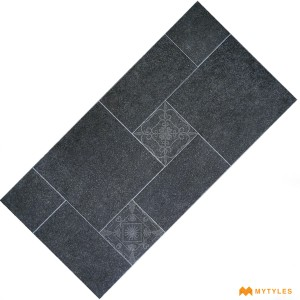 undefined-Vitrified Black Floor and Wall Tile Code30581 (600x1200mm, Matt)
