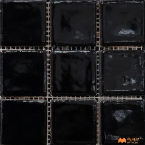 undefined-Ceramic Black Wall Tile Code33007 (50x50mm, Glossy, 36Pc in Box)