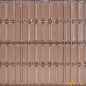 undefined-Milk Choco Brown Capsule Glossy Ceramic Wall Tile Code40285 300x600mm 6Pc Pack