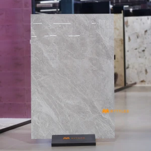 undefined-Vitrified Gray Slab Floor and Wall Tile Code37326 (1200x1800x15mm, Glossy)