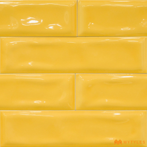 undefined-Ceramic Yellow Subway Wall Tile Code12085 (75x300mm, Glossy)