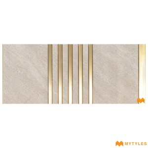undefined-Cream Louver Wall Panels Code34875 (1Feetx8Feet, Matt)