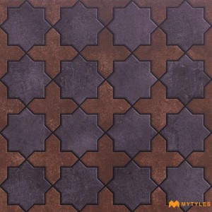 undefined-Vitrified Brown Digital Parking Tile Code31235 (400x400mm, Matt)