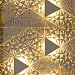 undefined-Mint 3D Crystal Prism Stone Wall Cladding Code33381 (2x4 Feet, Stone)- MYT314