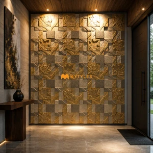 undefined-Natural Stone Wall Cladding Code16474 (285x285mm, Stone) - Teak CNC 3 Color