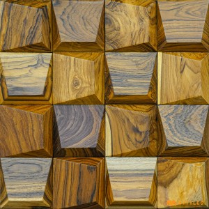 undefined-Brown 3D Wooden Mosaic Wall Tile Code31567 (304x304mm, Matt)
