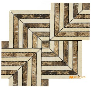 undefined-Imported Beige Mosaic Wall Tile Code32778 (275x325mm, Matt)