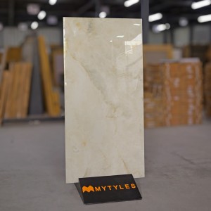 undefined-Vitrified Cream Floor and Wall Tile Code10047 (600x1200mm, Glossy)