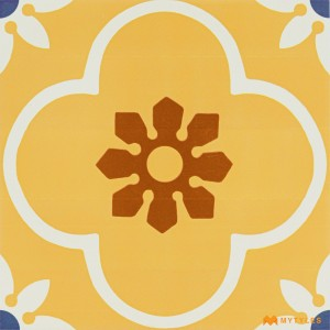 undefined-Ceramic Yellow Moroccan Floor and Wall Tile Code27405 (300x300mm, Matt)