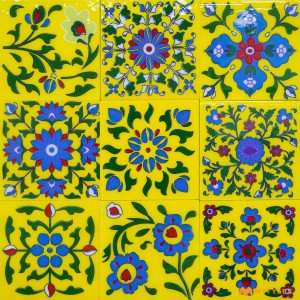 undefined-Decorative Yellow Floor and Wall Tile Code30829(75x75mm, Glossy, 16Pcs)