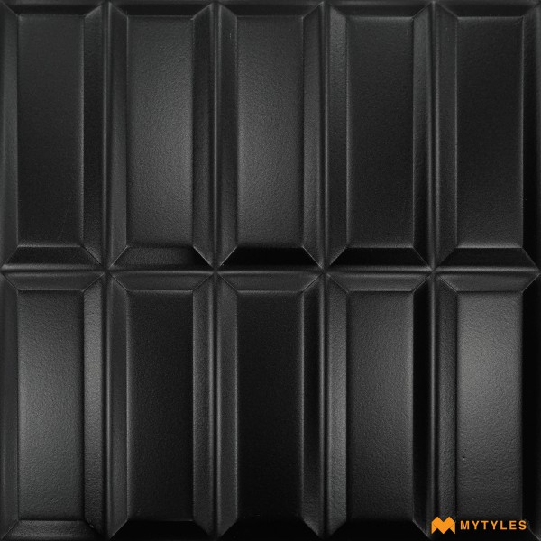 Textured Tiles-Ceramic Black Textured  Wall Tile Code26671 (300x300mm, Matt)