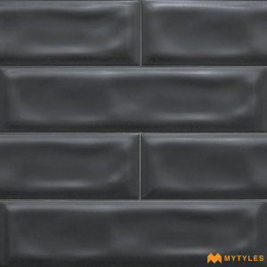 undefined-Ceramic Black Subway Wall Tile Code12078 (75x300mm, Matt)