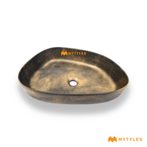 undefined-Quartz Black Gold Wash Basin Code16867 (400x540mm, Matt)