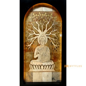 undefined-Natural Stone Mural Buddha MYTMU006 Code22080 (4x6 Feet, Slatestone)