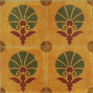 undefined-Ceramic Yellow Moroccan Floor and Wall Tile Code34997B (300x300mm, Matt)