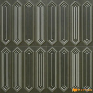 undefined-Black Picket Wall Tile Code26734 (300x300mm, Matt )