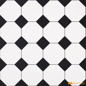 undefined-White and Black Moroccan Floor and Wall Tile Code37969 (600x600mm, Matt)