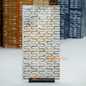 undefined-Cream Onyx Arrowhead Lattice GVT Tile Code40633 600x1200mm 2Pc Pack