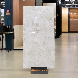 undefined-Vitrified Off-White Slab Floor and Wall Tile Code37576 (800x1600mm, Glossy)