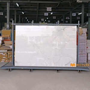undefined-Vitrified White Slab Floor and Wall Tile Code35060 (1200x1800mm, Glossy)