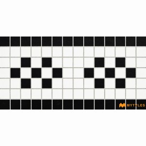 undefined-White and Black Carpet Design Floor and Wall Tile Code30739 (150x300mm, Matt)