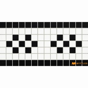undefined-White and Black Carpet Design Floor and Wall Tile Code30739 (150x300mm, Matt)