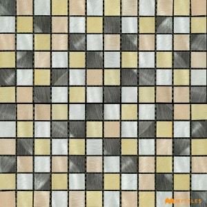 undefined-Imported Gray Mosaic Wall Tile Code32764 (300x300mm, Metallic)