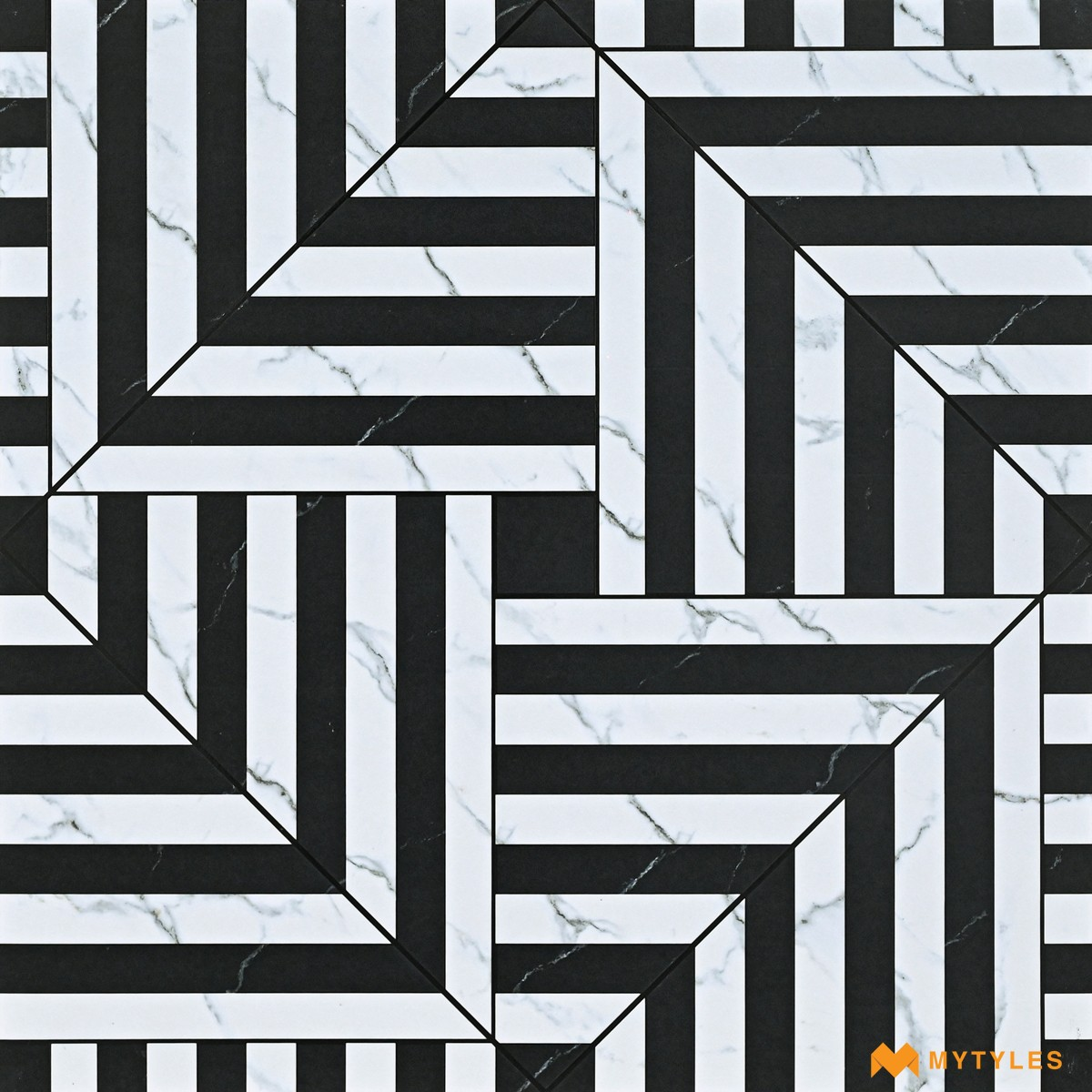 Buy White & Black Moroccan Tile Code27909 - 2x2 Ft | MyTyles